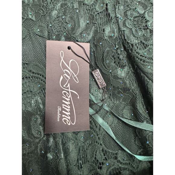 NWT LaFemme 32249 Green Corset Mermaid Prom Dress Size 6 - Picture 5 of 12